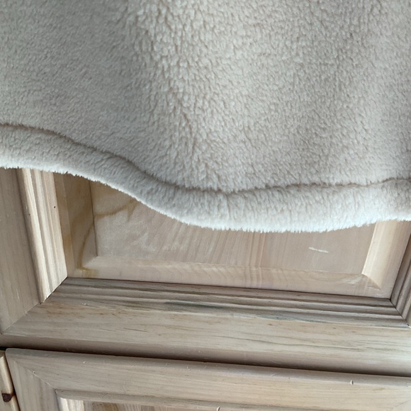 Cream, cotton and polyester soft winter jacket w blue jean accents SzS $45 NWT - Picture 7 of 10